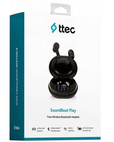 Ασύρματα ακουστικά  ttec - SoundBeat Play, TWS, μαύρο - 6