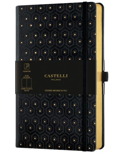 Σημειωματάριο Castelli Copper & Gold - Honeycomb Gold, 13 x 21 cm, λευκά φύλλα - 1