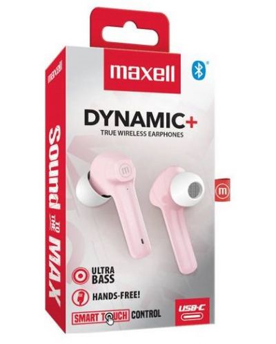 Ασύρματα ακουστικά Maxell - Dynamic, TWS, ροζ - 2
