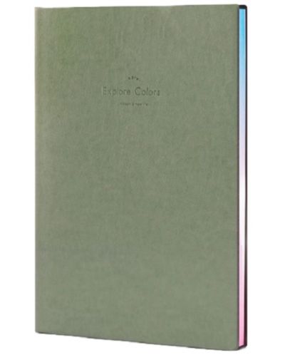 Σημειωματάριο Deli Explore Colors, 22246 A5, κίτρινο offset, 112 σελ , συνθετικό δέρμα, πράσινο χρώμα - 1