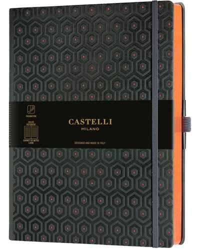 Σημειωματάριο Castelli Copper & Gold - Honeycomb Copper, 19 x 25 cm, με γραμμές - 1