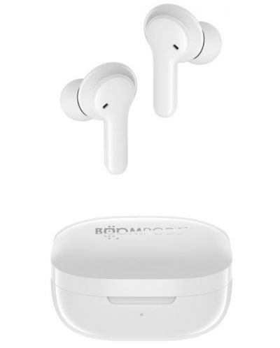Ασύρματα ακουστικά Boompods - Bassline Compact, TWS, άσπρα - 1