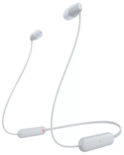 Ασύρματα ακουστικά με μικρόφωνο Sony - WI-C100, άσπρα - 1