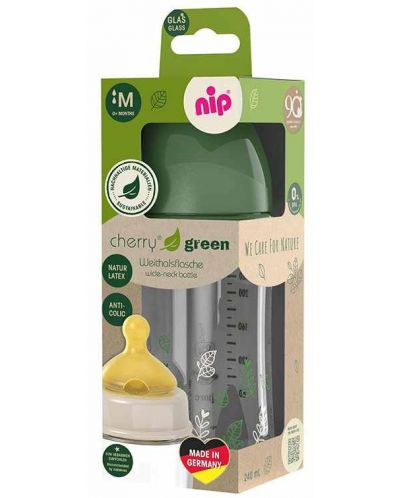 Μπιμπερό για αγόρι NIP Green - Cherry, Flow M, 240 ml - 3
