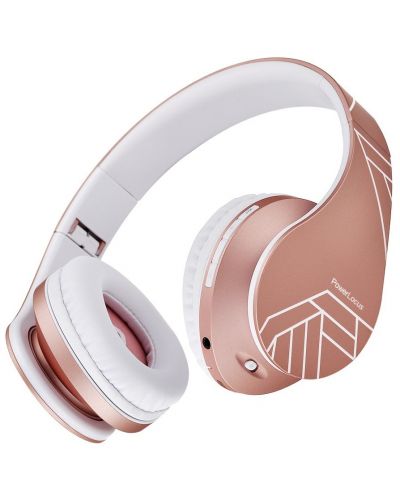 Ασύρματα ακουστικά PowerLocus - P2, ροζ/χρυσό - 2