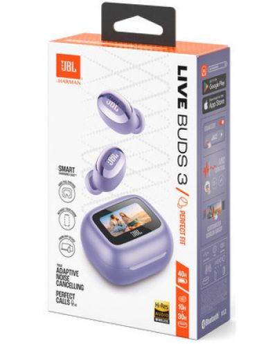 Ασύρματα ακουστικά JBL - Live Buds 3, TWS, ANC, μωβ - 10