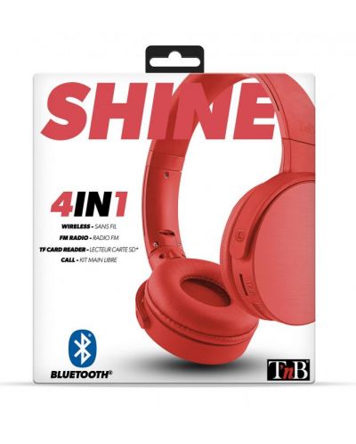 Ασύρματα ακουστικά με μικρόφωνο TNB - Shine 2, κόκκινα - 5