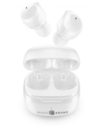 Ασύρματα ακουστικά Cellularline - Music Sound Flow, TWS, λευκά  - 1