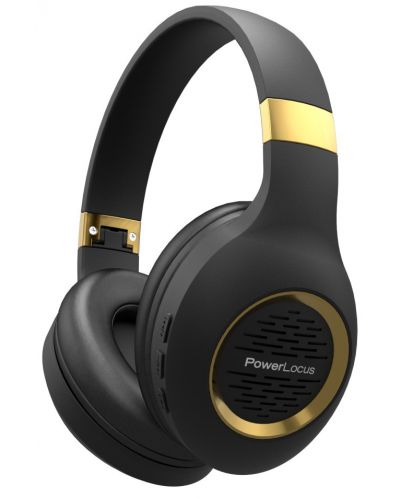 Ασύρματα ακουστικά PowerLocus - P4 Plus, μαύρα/χρυσά - 1