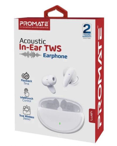 Ασύρματα ακουστικά ProMate - Lush Acoustic, TWS, λευκό - 3