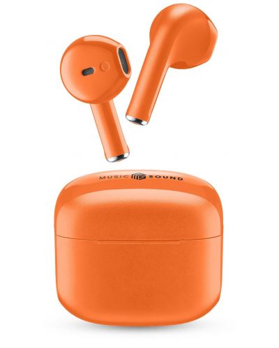 Ασύρματα ακουστικά Cellularline - Music Sound Swag, TWS, πορτοκαλί - 1