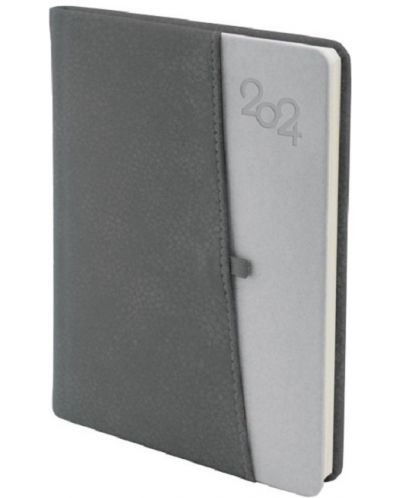Σημειωματάριο Spree Canberra - Με τσέπη για GSM και στυλό, 168 φύλλα, γραφίτης, 2024 - 1