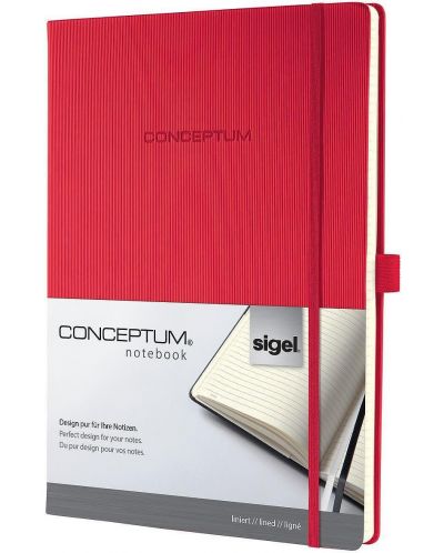Σημειωματάριο Sigel Conceptum - με γραμμές, A4, κόκκινο - 2