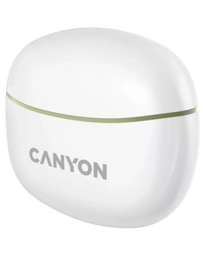 Ασύρματα ακουστικά Canyon - TWS5, λευκό/πράσινο - 4