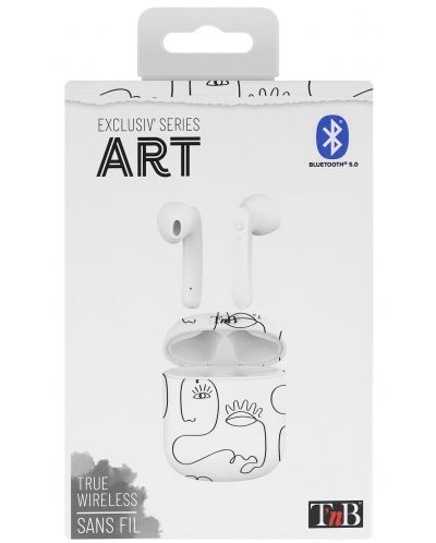 Ασύρματα ακουστικά T'nB - Exclusiv Art, TWS, άσπρα/μαύρα - 3