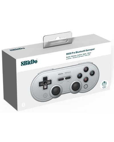 Ασύρματο χειριστήριο 8BitDo - SN30 Pro, Hall Effect Edition, Grey (Nintendo Switch/PC) - 6