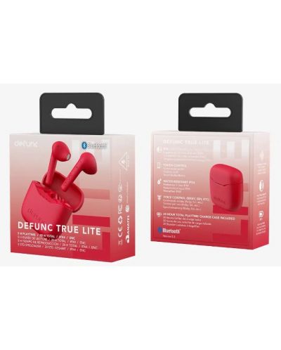 Ασύρματα ακουστικά Defunc - TRUE LITE, TWS, κόκκινα - 4