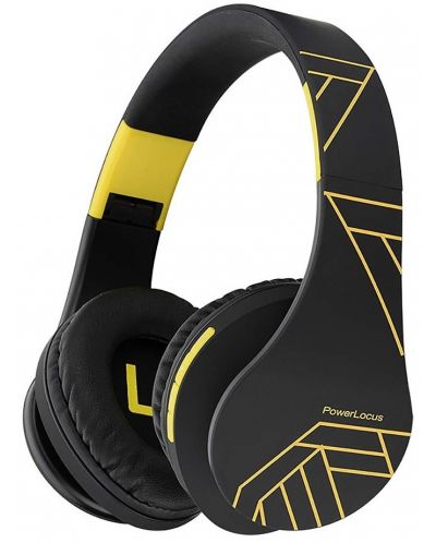Ασύρματα ακουστικά PowerLocus - P2, μαύρα/κίτρινα - 1