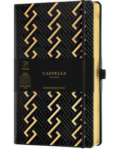 Σημειωματάριο Castelli Copper & Gold - Roman Gold, 9 x 14 cm, με γραμμές - 1