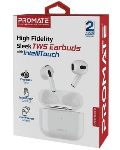 Ασύρματα ακουστικά ProMate - FreePods-2, TWS, λευκά - 2