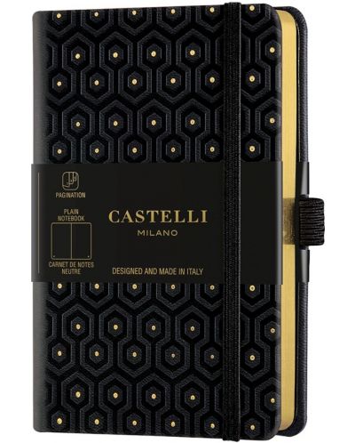 Σημειωματάριο Castelli Copper & Gold - Honeycomb Gold, 9 x 14 cm, λευκά φύλλα - 1
