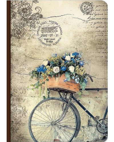Σημειωματάριο Lastva Retro Media - Ποδήλατο  με λουλούδια, A5 - 1