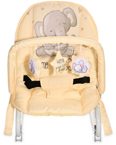 Ξαπλώστρα μωρού Lorelli - Eliza, Yellow Cute Elephant - 2