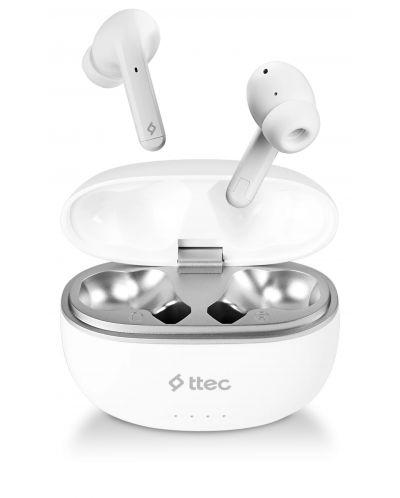 Ασύρματα ακουστικά ttec - AirBeat Pro, TWS, ANC, λευκά  - 1
