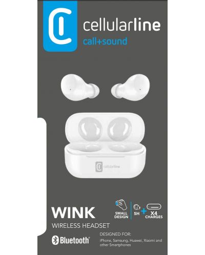 Ασύρματα ακουστικά Cellularline - Twink, TWS, άσπρα - 2