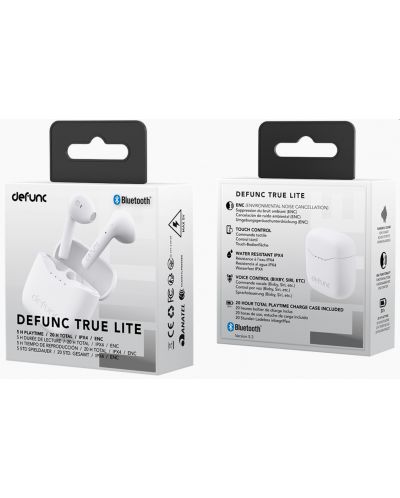 Ασύρματα ακουστικά Defunc - TRUE LITE, TWS, άσπρα - 4