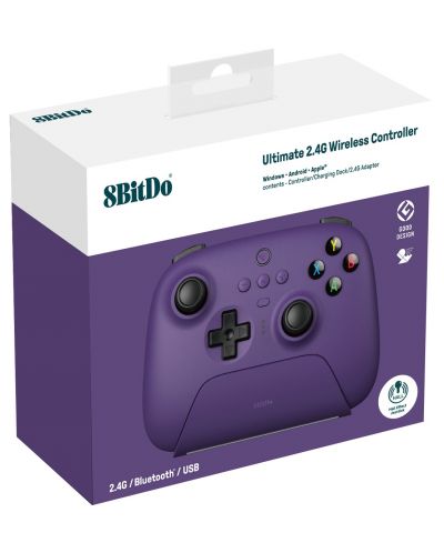 Ασύρματο χειριστήριο 8BitDo - Ultimate 2.4G, Hall Effect Edition, Purple (PC) - 7