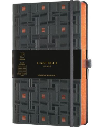 Σημειωματάριο Castelli Copper & Gold - Weaving Copper, 19 x 25 cm, με γραμμές - 1