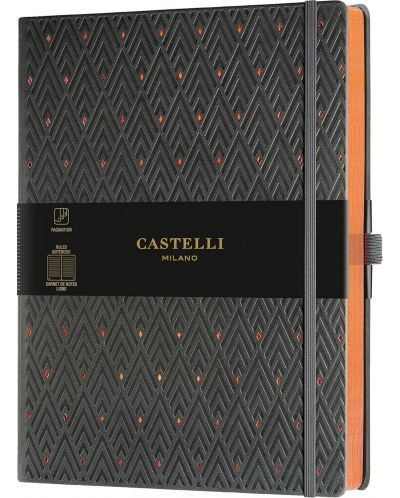 Σημειωματάριο Castelli Copper & Gold - Diamonds Copper, 19 x 25 cm, με γραμμές - 1