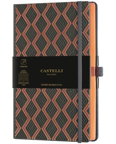 Σημειωματάριο Castelli Copper & Gold - Greek Copper, 9 x 14 cm, με γραμμές - 1