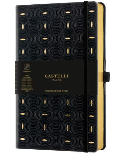 Σημειωματάριο Castelli Copper & Gold - Rice Grain Gold, 13 x 21 cm, με γραμμές - 1