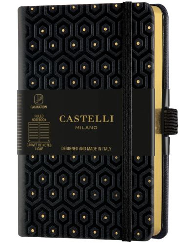 Σημειωματάριο Castelli Copper & Gold - Honey Gold, 9 x 14 cm, με γραμμές - 1
