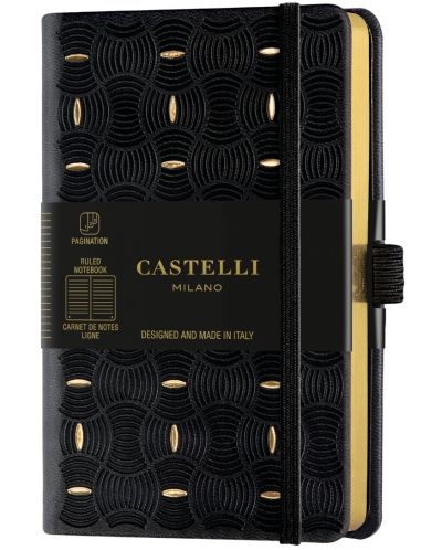 Σημειωματάριο Castelli Copper & Gold - Rice Grain Gold, 9 x 14 cm, με γραμμές - 1