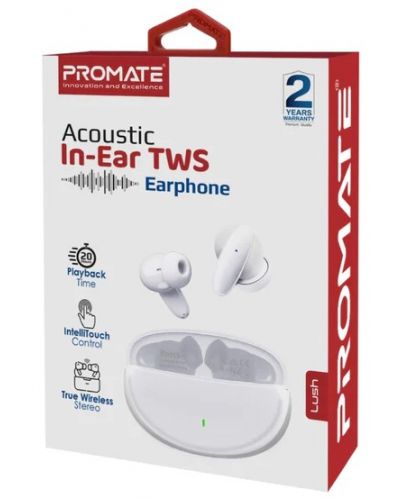 Ασύρματα ακουστικά ProMate - Lush, TWS, λευκά - 4