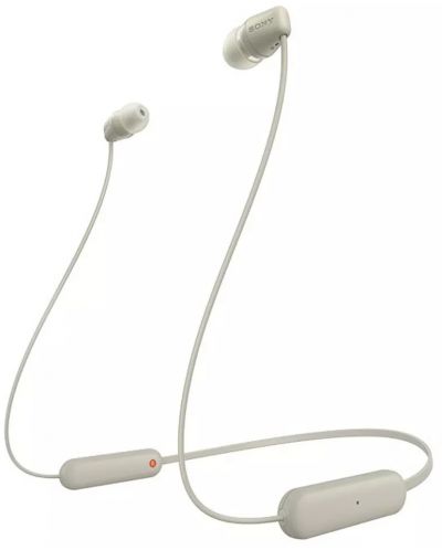 Ασύρματα ακουστικά με μικρόφωνο Sony - WI-C100, μπεζ - 1