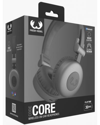 Ασύρματα ακουστικά με μικρόφωνο Fresh N Rebel - Code Core, Storm Grey - 6