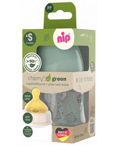 Μπιμπερό NIP Green - Cherry, Flow S, Boy, 0 μηνών +, 150 ml, πράσινο - 4