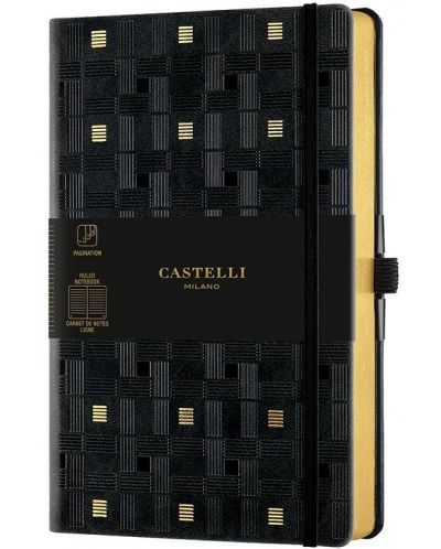 Σημειωματάριο Castelli Copper & Gold - Weaving Gold, 9 x 14 cm, με γραμμές - 1