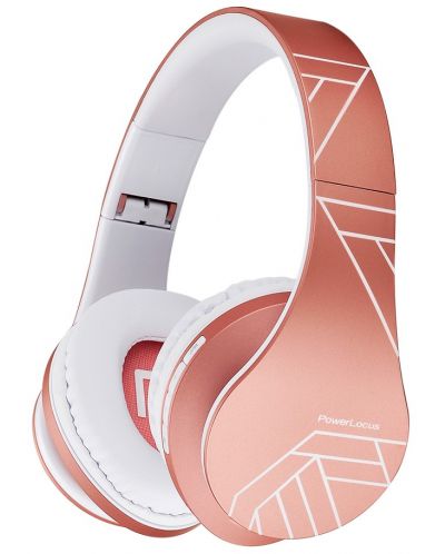 Ασύρματα ακουστικά PowerLocus - P2, ροζ/χρυσό - 1