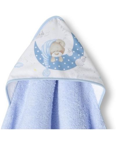 Βρεφική πετσέτα  Interbaby - Bear Sleeping Blue, 100 x 100 cm - 2