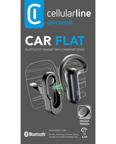 Ασύρματο ακουστικό με μικρόφωνο Cellularline - Car Flat, μαύρο - 6