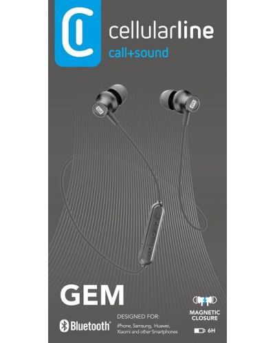 Ασύρματα ακουστικά με μικρόφωνο Cellularline - Gem, μαύρα - 5