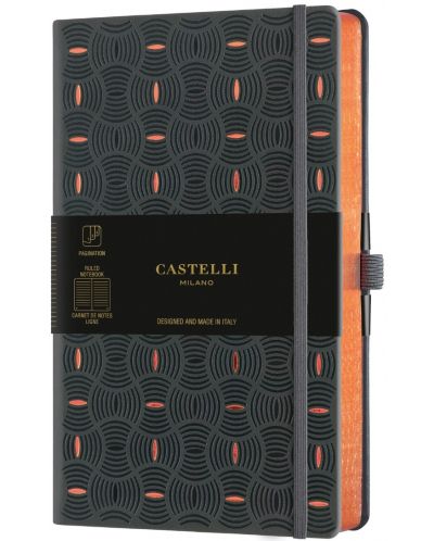 Σημειωματάριο Castelli Copper & Gold - Rice Grain Copper, 9 x 14 cm, με γραμμές - 1