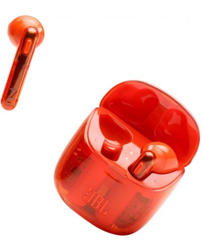 Ασύρματα ακουστικά με μικρόφωνο JBL - T225 Ghost, TWS, πορτοκαλί - 2