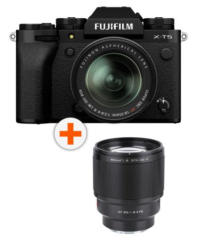 Φωτογραφική μηχανή Mirrorless Fujifilm - X-T5, 18-55mm, Black + Φακός Viltrox - AF 85mm, F1.8, II XF, FUJIFILM X - 1