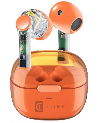 Ασύρματα ακουστικά Cellularline - Fine, TWS, πορτοκαλί - 1